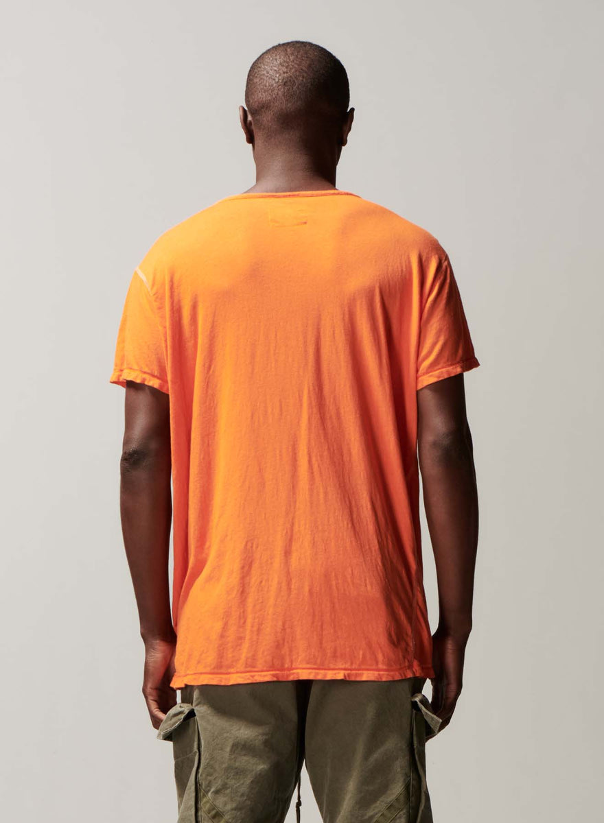 ORANGE SHORT SLEEVE HENLEY ORANGE