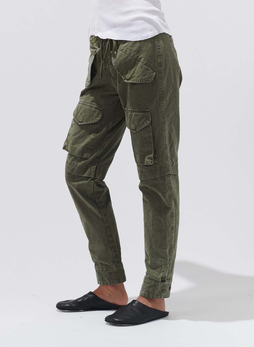 Womens Army Cargo Pants (Olive Green)